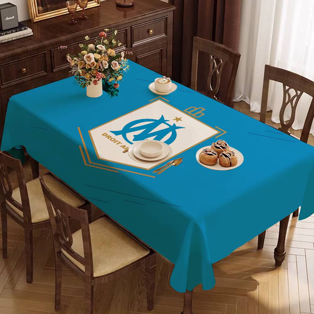 Home Textiles Today Logo - ผ้าปูโต๊ะทรงสี่เหลี่ยม O-Olympiques D-DeS LOGO M-MarseilleS สำหรับตกแต่งโต๊ะอาหาร