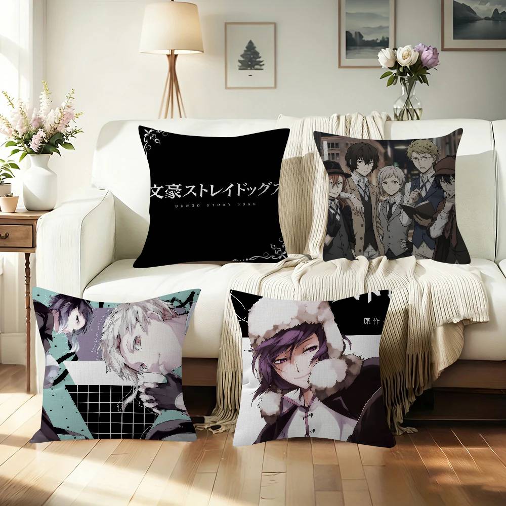 Home Textiles Throw - อะนิเมะ บ-บุงโก สเตรย์ ด็อกส์ปลอกหมอนอิงสำหรับโซฟารถของขวัญคริสต์มาส