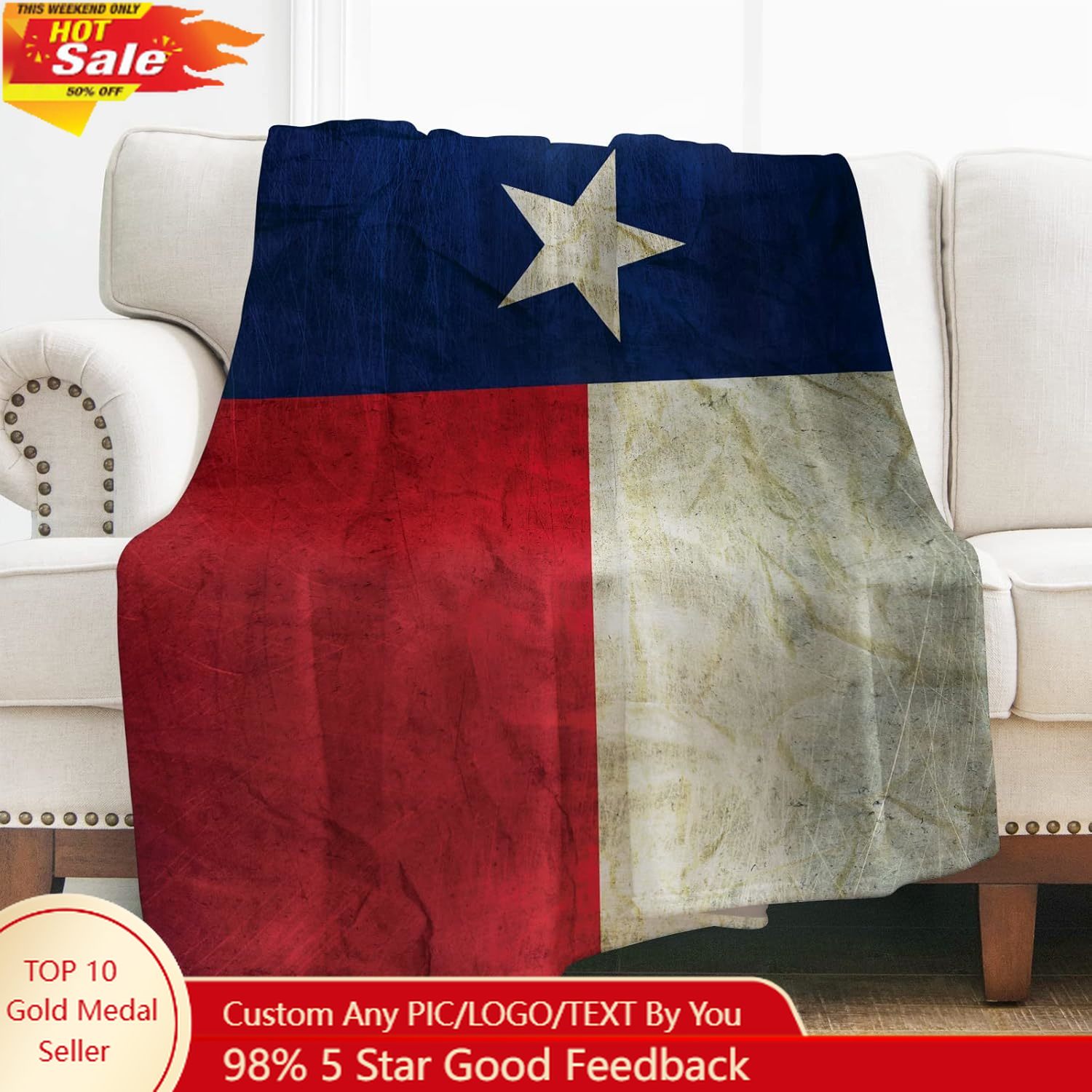 Home Textiles Throw - ผ้าห่มลายธงชาติเท็กซัสของเลเวนส์ ของขวัญสำหรับผู้หญิง เด็กผู้หญิง เด็กผู้ชาย ของตกแต่งสไตล์เรโทรสำหรับโซฟา เตียง