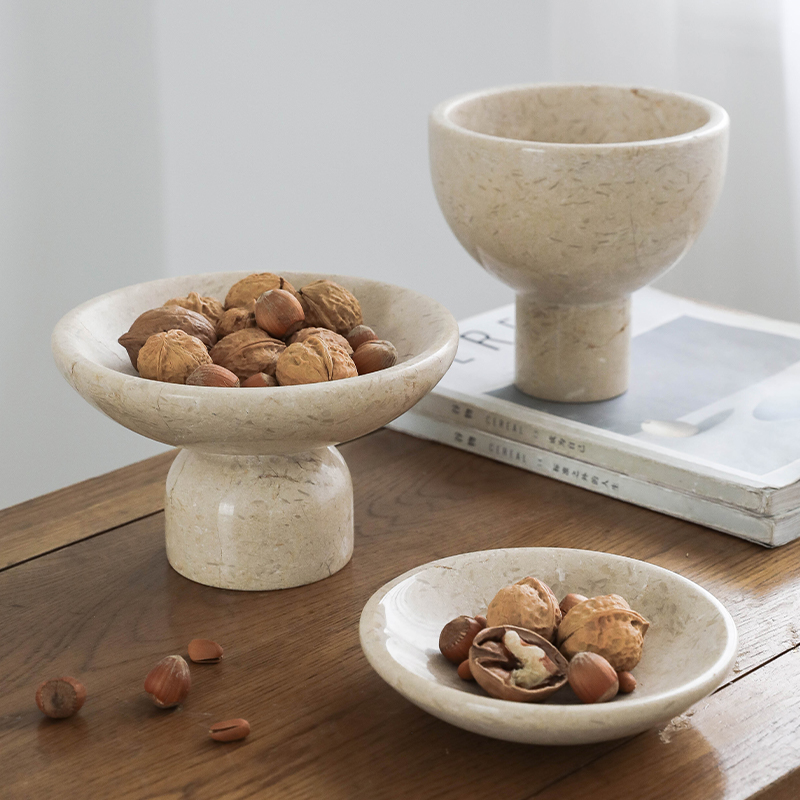 Home Textiles France - ผลไม้แช่อิ่มหินอ่อนวัสดุ Sundries ถาดภาษาฝรั่งเศสคําหรูหราสไตล์ตกแต่งบ้าน ART ถ่ายภาพ Prop