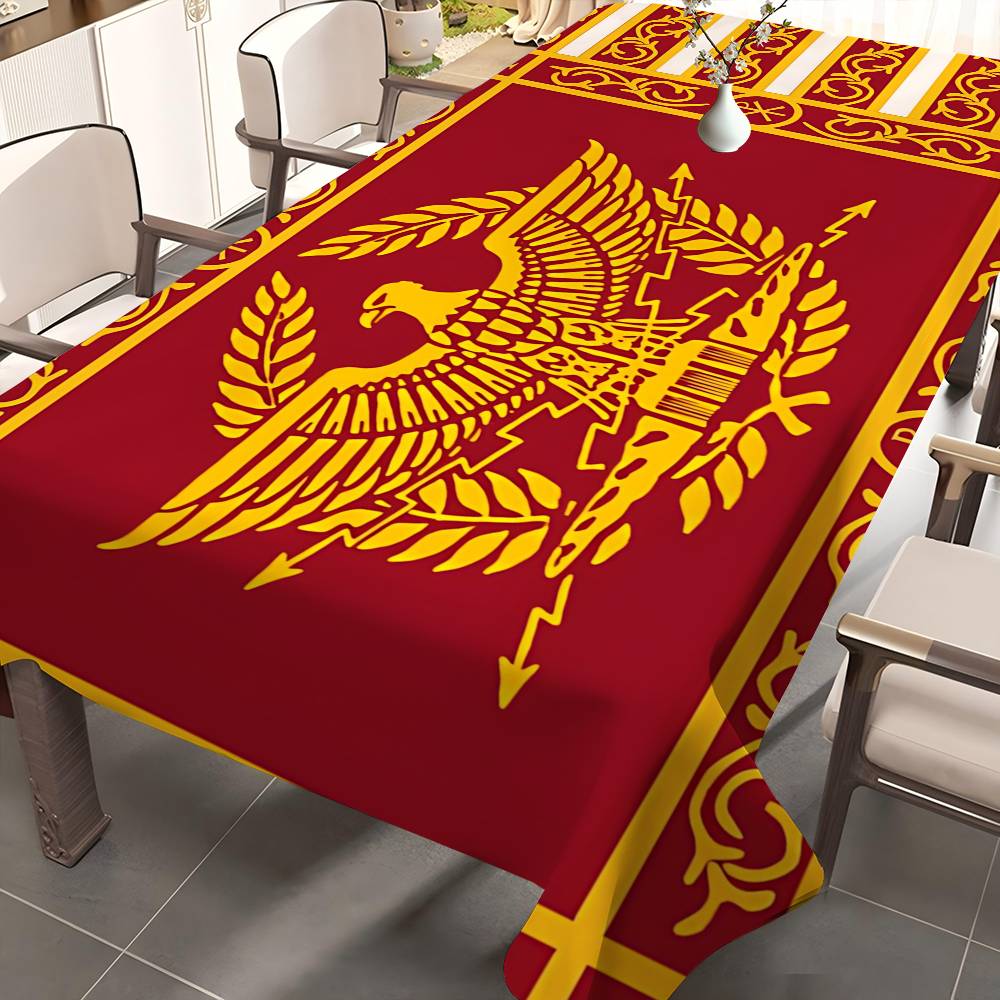 Home Textiles Today Logo - ผ้าปูโต๊ะทรงสี่เหลี่ยมโลโก้ Roman S-SPQRs ซักได้ เหมาะสำหรับงานแต่งงาน งานเลี้ยง