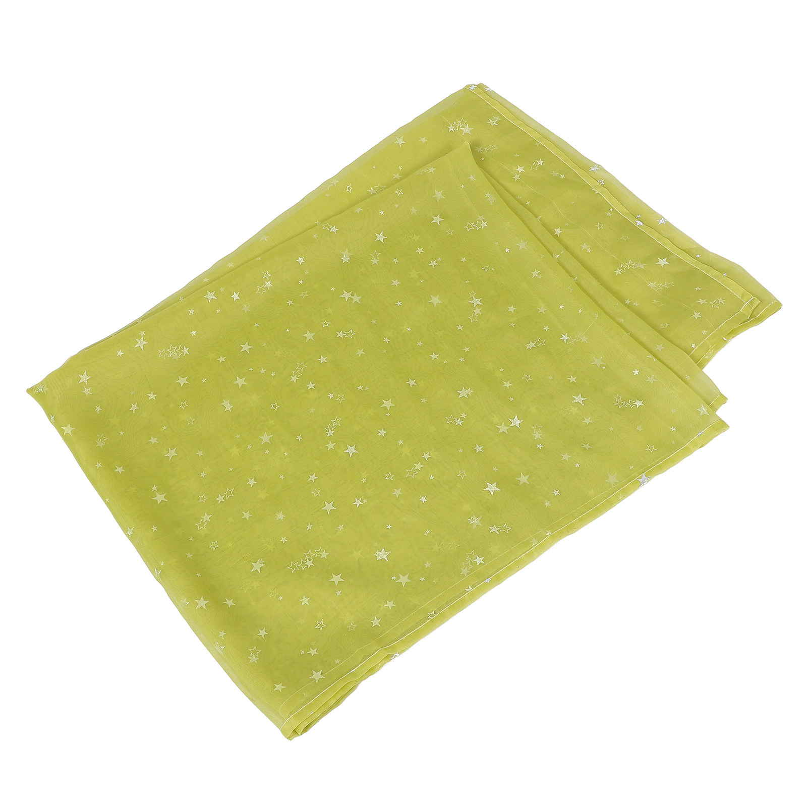 Curtain Sheer Voile - ผ้าม่านโปร่งสีเขียวลายดาวสีเงิน ขนาด 100x270 ซม. ผ้าม่านหน้าต่างโรแมนติกสำหรับห้องนอน ห้องเด็ก