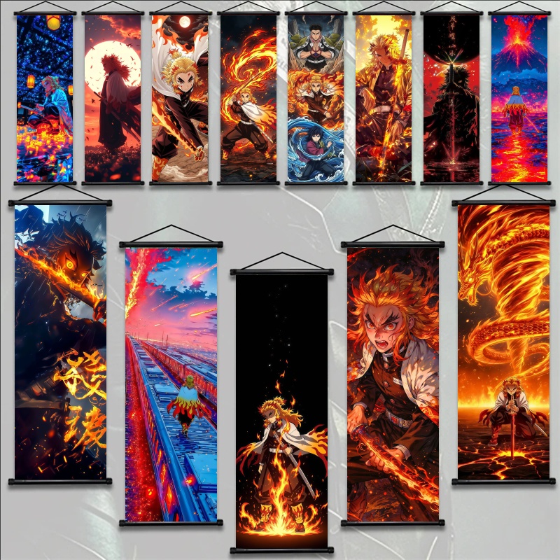 Textiles For Home - ผ้าพิมพ์ลายอนิเมะ Demon Slayer Kyojuro Rengoku แบบ