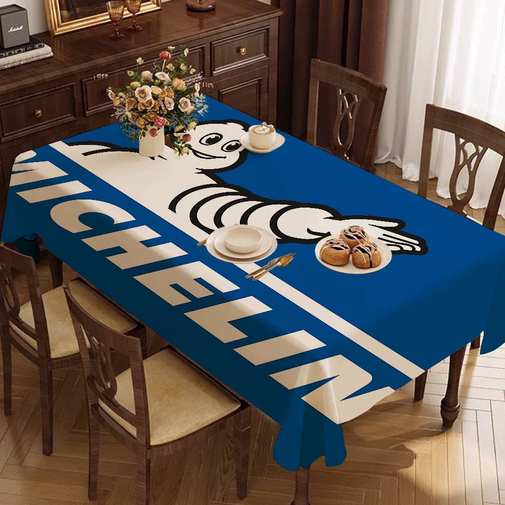 Home Textiles Today Logo - ผ้าปูโต๊ะกันน้ำโพลีเอสเตอร์ลายโลโก้ M-Michelins ผ้าปูโต๊ะข้างเตียงกันฝุ่น ผ้าตกแต่งห้องนั่งเล่น ผ้าปูโต๊ะกาแฟ