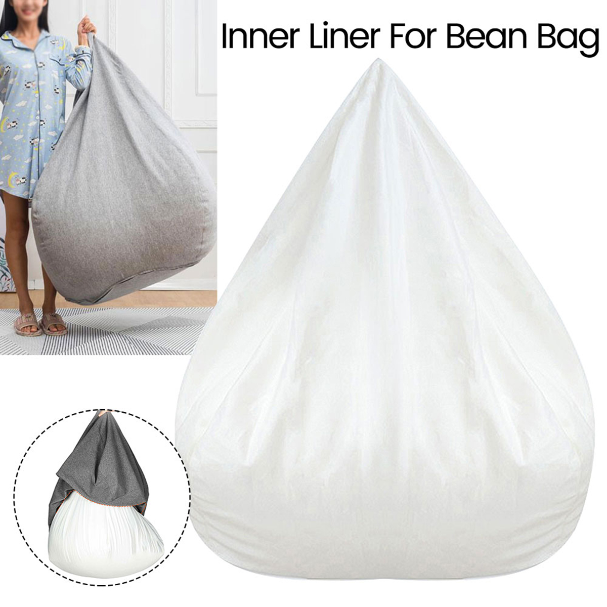 Floor Cushion Pouf - โซฟาที่ถอดออกได้ขี้เกียจโซฟาด้านใน Anti-fouling เปลี่ยน Bean Bag ด้านใน