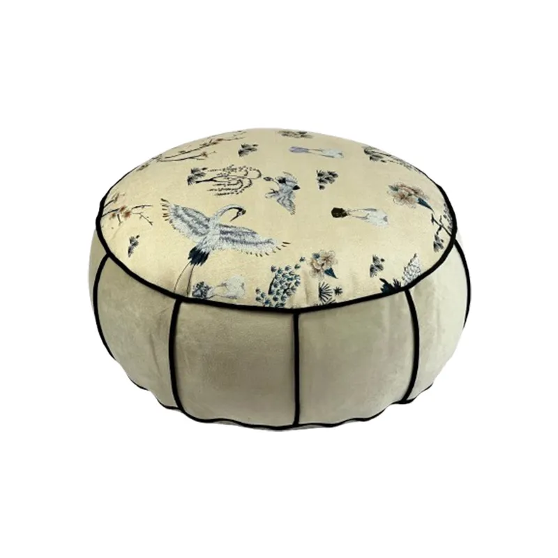 Floor Cushion Pouf - เบาะนั่งทรงกลมสไตล์จีนสำหรับพื้นห้องนั่งเล่น ห้องนอน ระเบียง หรือมุมหน้าต่าง