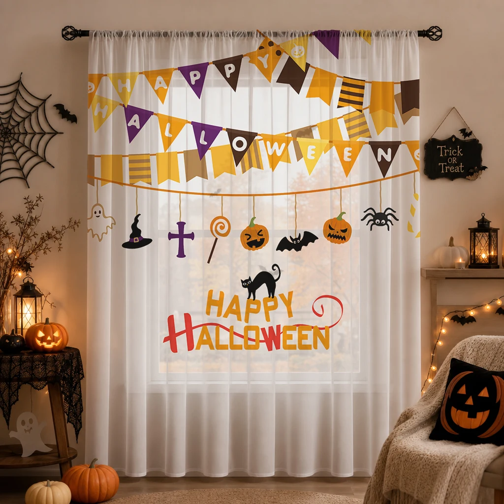 ผ้าม่านโปร่งสำหรับเทศกาลฮาโลวี - Curtain Sheer Voile บทวิจารณ์และราคา