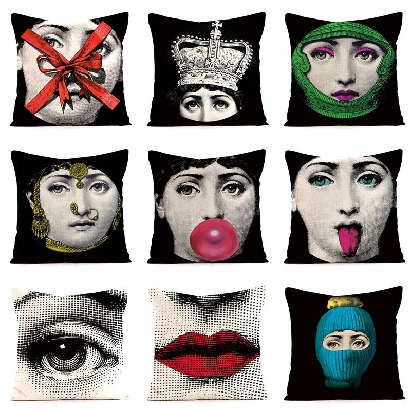 ปลอกหมอนอิงลายหน้าคนสไตล์นอร์ด - Home Textiles Throw บทวิจารณ์และราคา