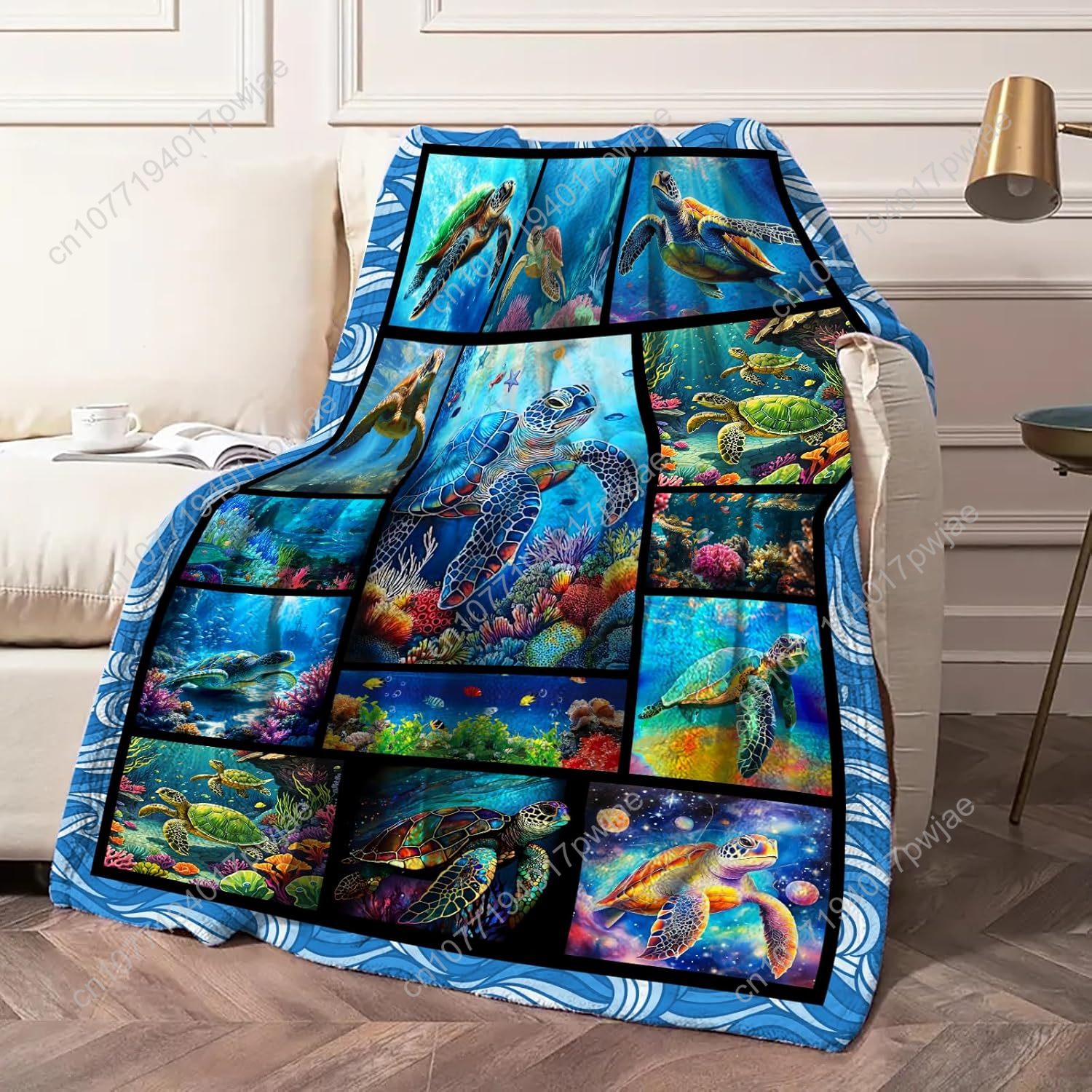 ผ้าห่มลายเต่าทะเล ผ้าฟลานเนล น - Home Textiles Throw บทวิจารณ์และราคา