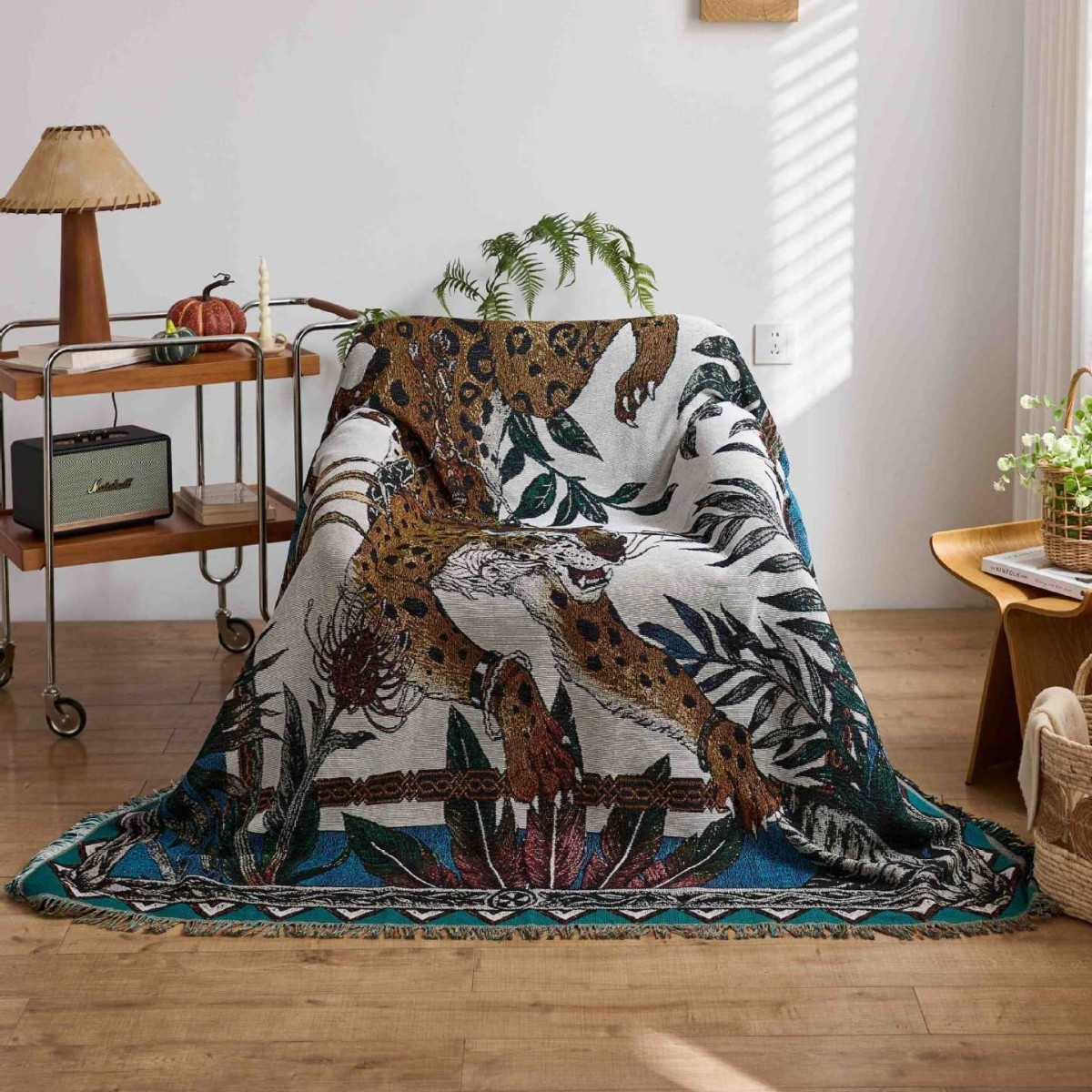 ผ้าห่มลายเสือดาวสไตล์ชนบท ผ้าป - Home Textiles City บทวิจารณ์และราคา