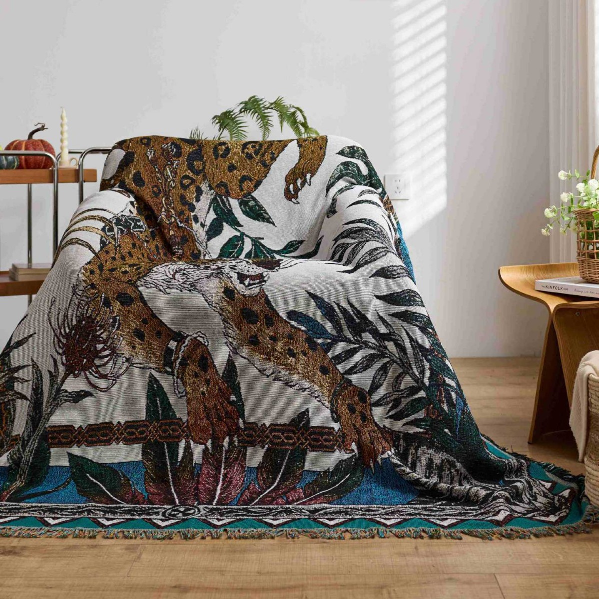 ผ้าห่มลายเสือดาวสไตล์ชนบท ผ้าป - Home Textiles City บทวิจารณ์และราคา