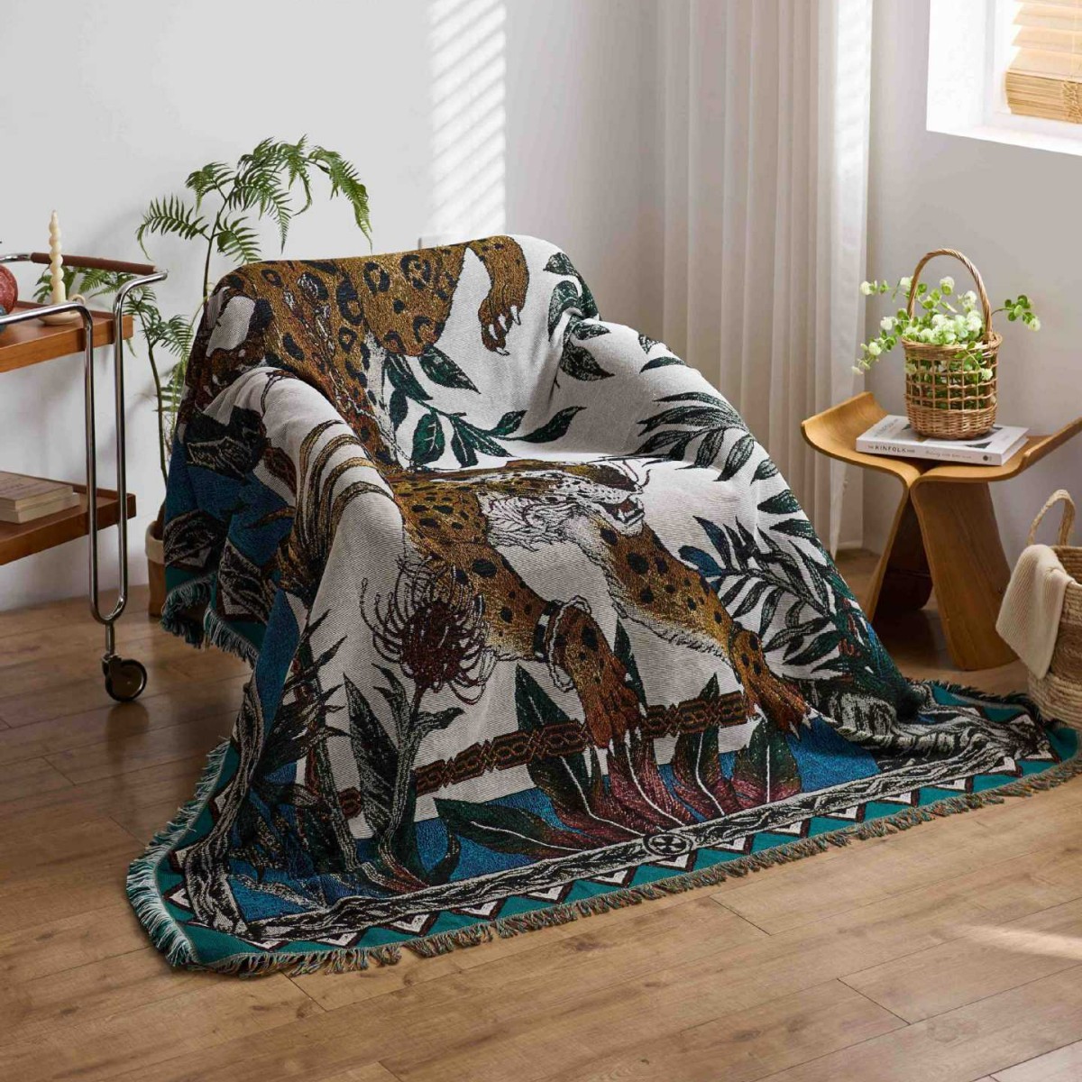 ผ้าห่มลายเสือดาวสไตล์ชนบท ผ้าป - Home Textiles City บทวิจารณ์และราคา