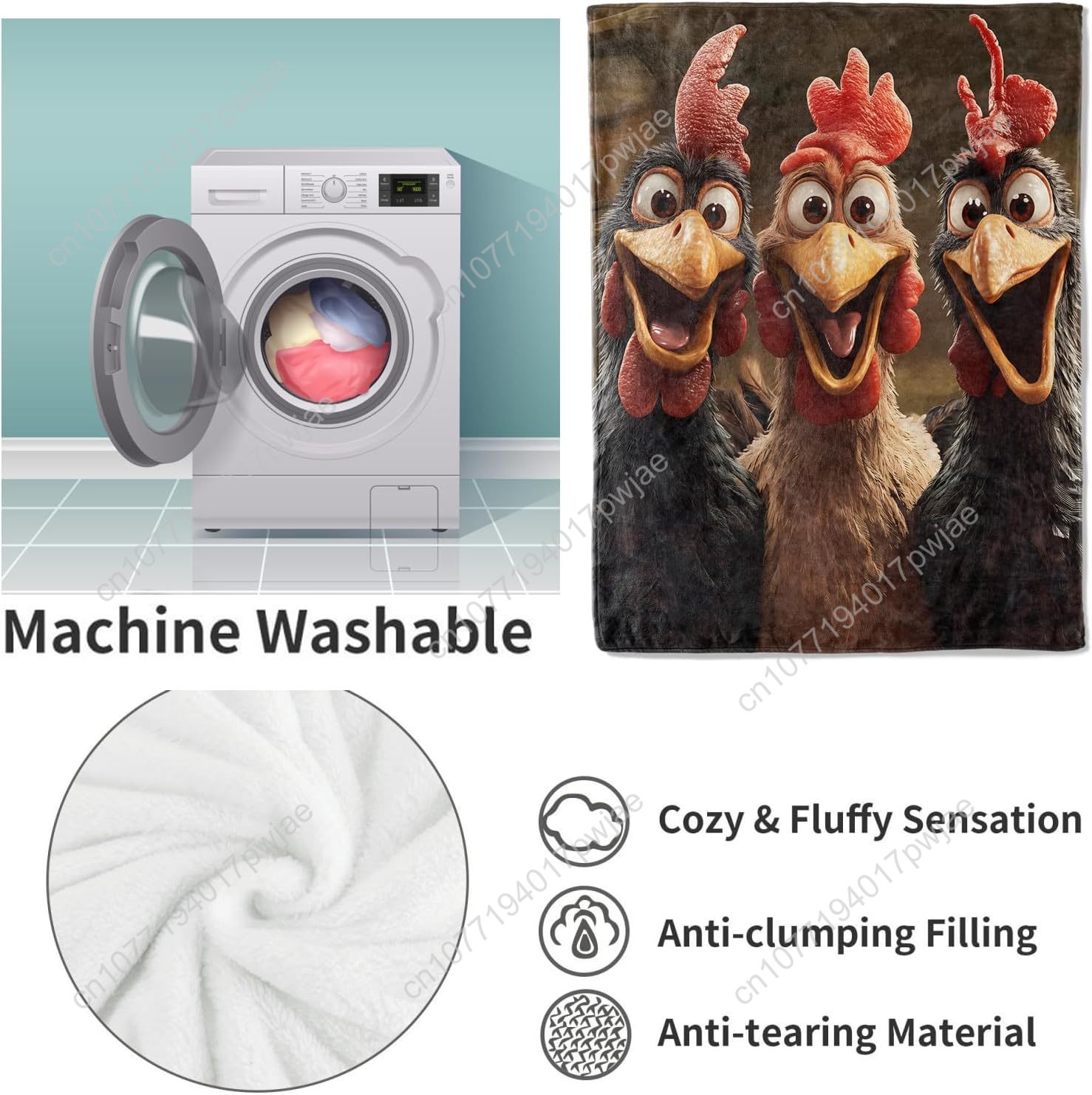 ของขวัญผ้าห่มไก่สำหรับผู้หญิง  - Home Textiles Throw บทวิจารณ์และราคา