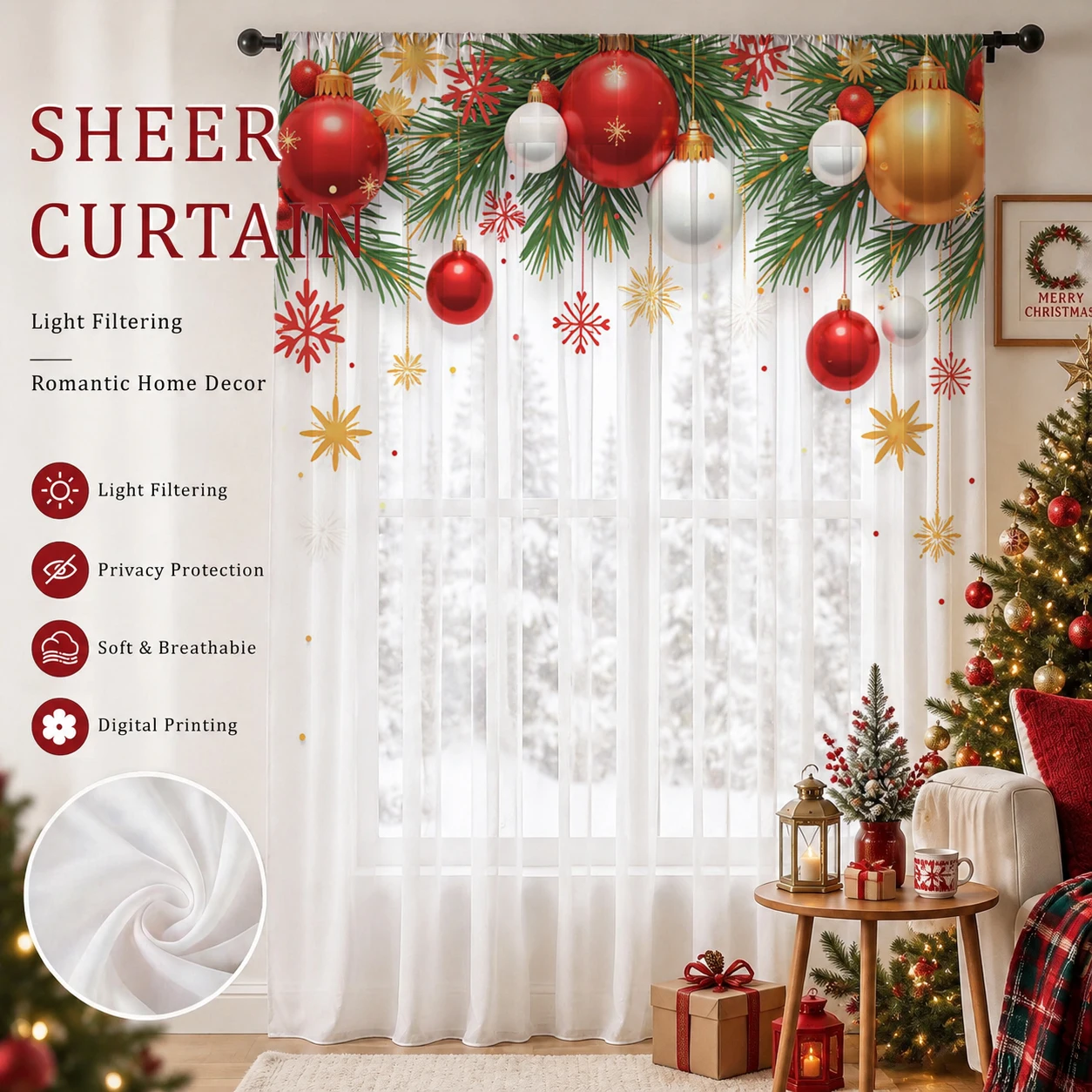 ผ้าม่านโปร่งไล่เฉดสีสำหรับวันค - Curtain Sheer Voile บทวิจารณ์และราคา