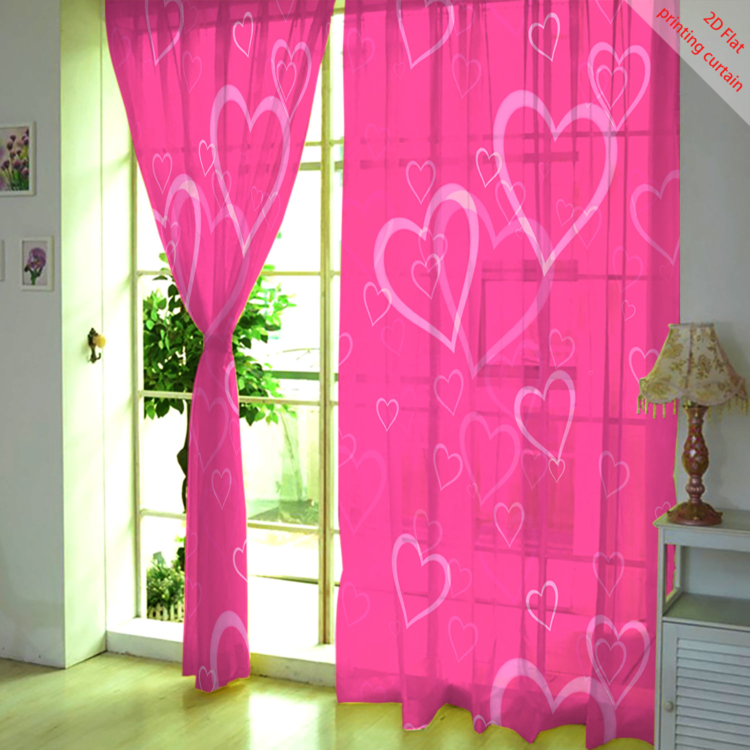 ผ้าม่านโปร่งใสพิมพ์ลายรูปหัวใจ - Curtain Sheer Voile บทวิจารณ์และราคา