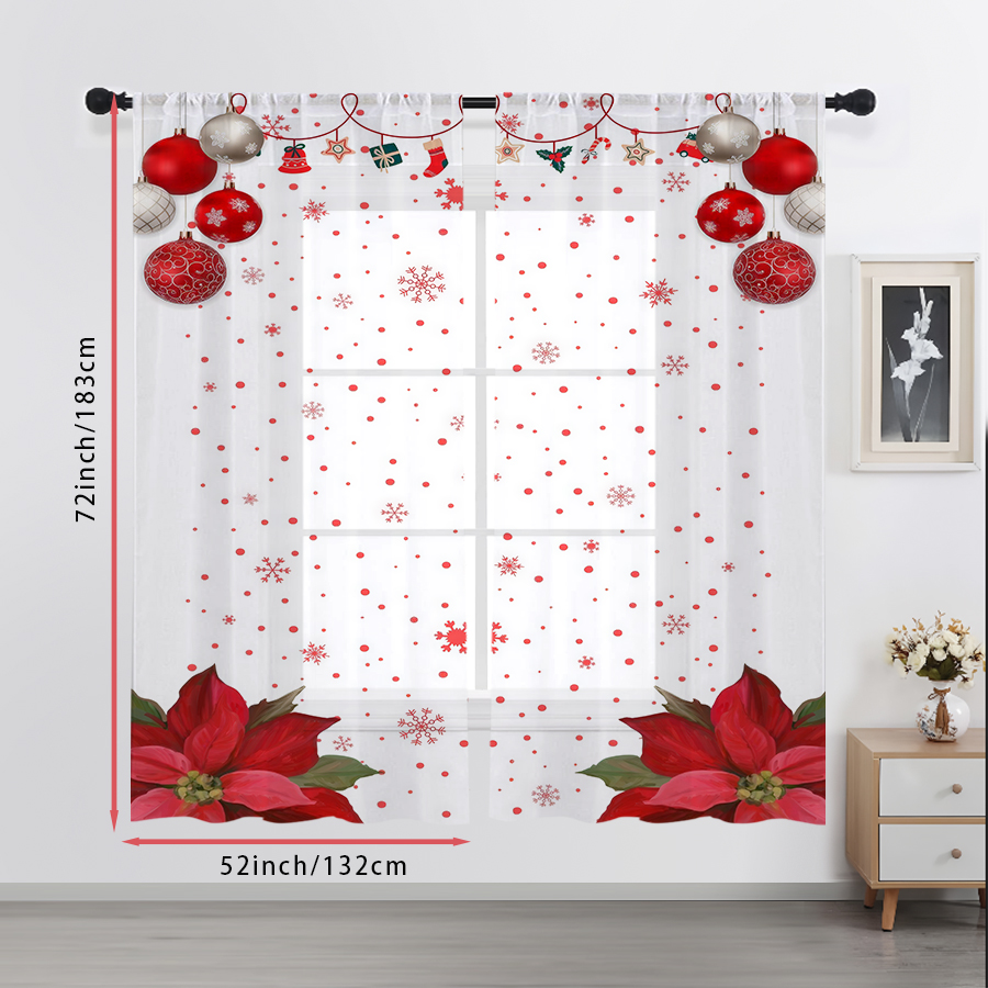 ม่านโปร่งแสง 2 ชิ้น ลายลูกบอลส - Curtain Sheer Voile บทวิจารณ์และราคา