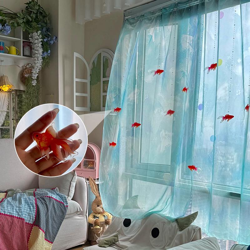 ผ้าม่านหน้าต่างโปร่งแสงสีฟ้าอ่ - Curtain Sheer Voile บทวิจารณ์และราคา