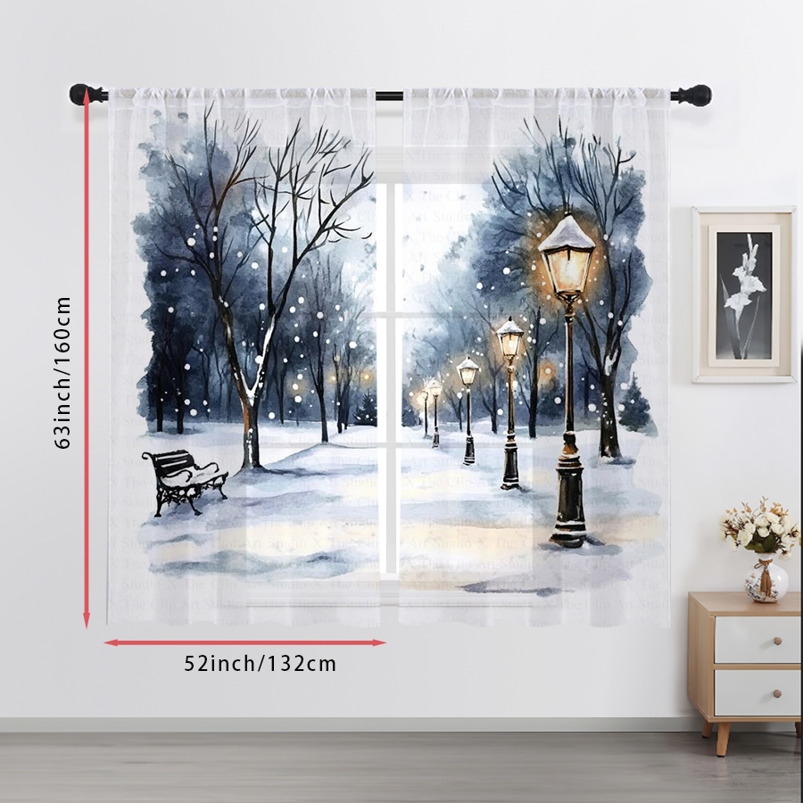 ผ้าม่านโปร่งแสง 2 ชิ้น ลายพิมพ - Curtain Sheer Voile บทวิจารณ์และราคา