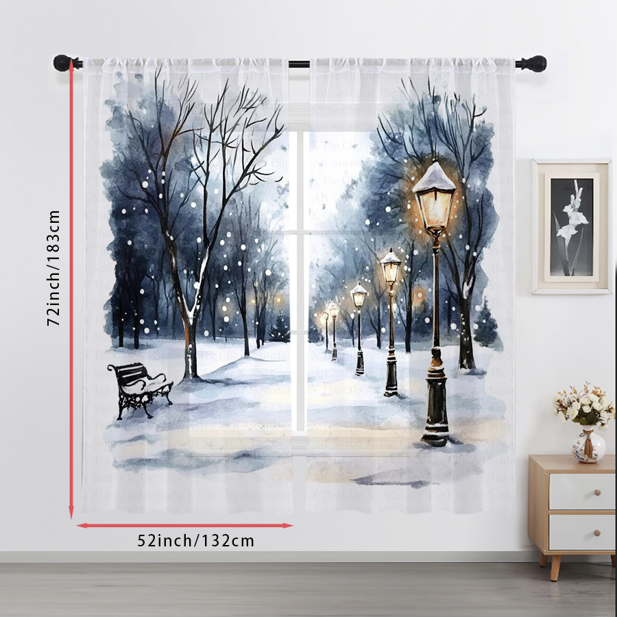 ผ้าม่านโปร่งแสง 2 ชิ้น ลายพิมพ - Curtain Sheer Voile บทวิจารณ์และราคา
