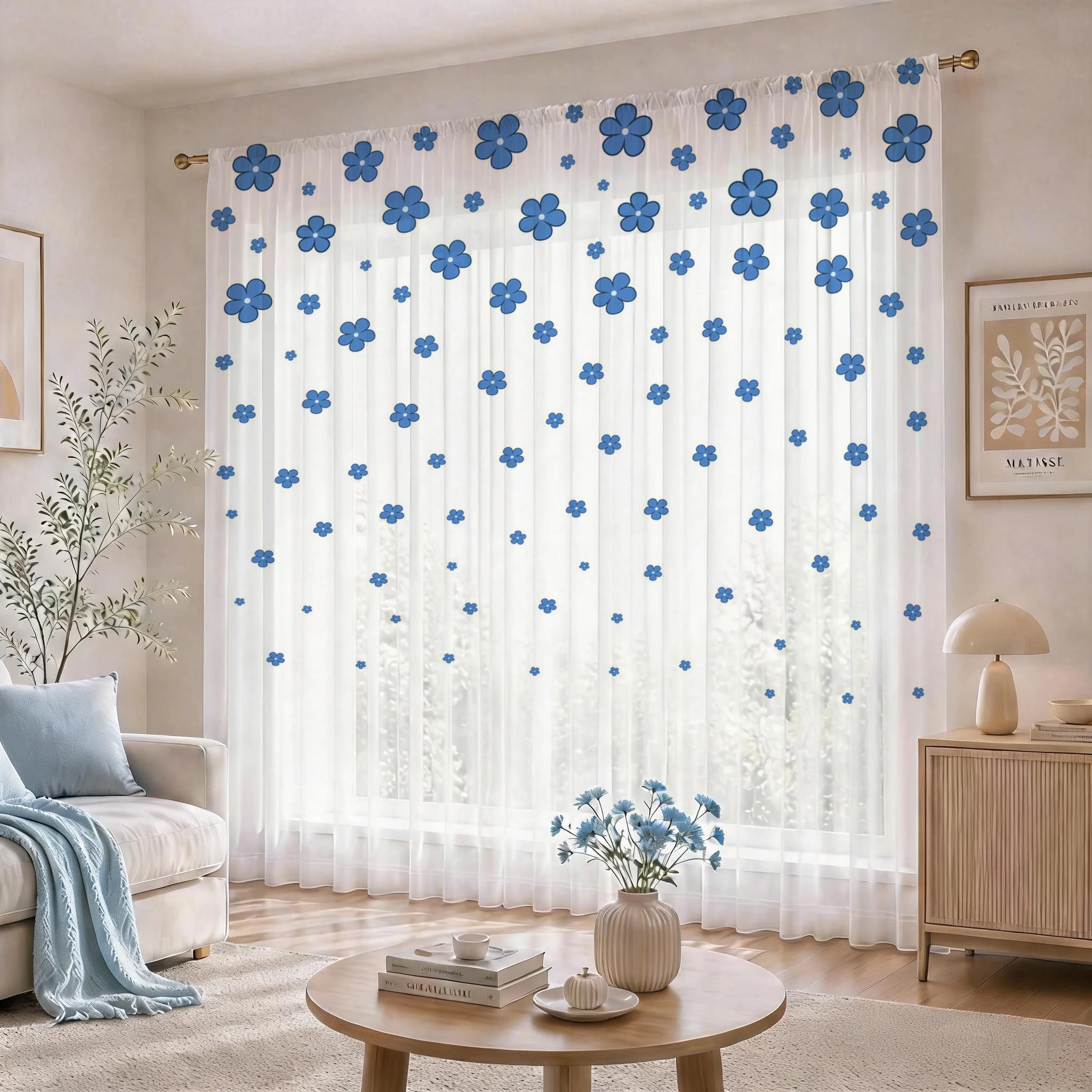 ผ้าม่านโปร่งไล่เฉดสีฟ้าอ่อนสไต - Curtain Sheer Voile บทวิจารณ์และราคา