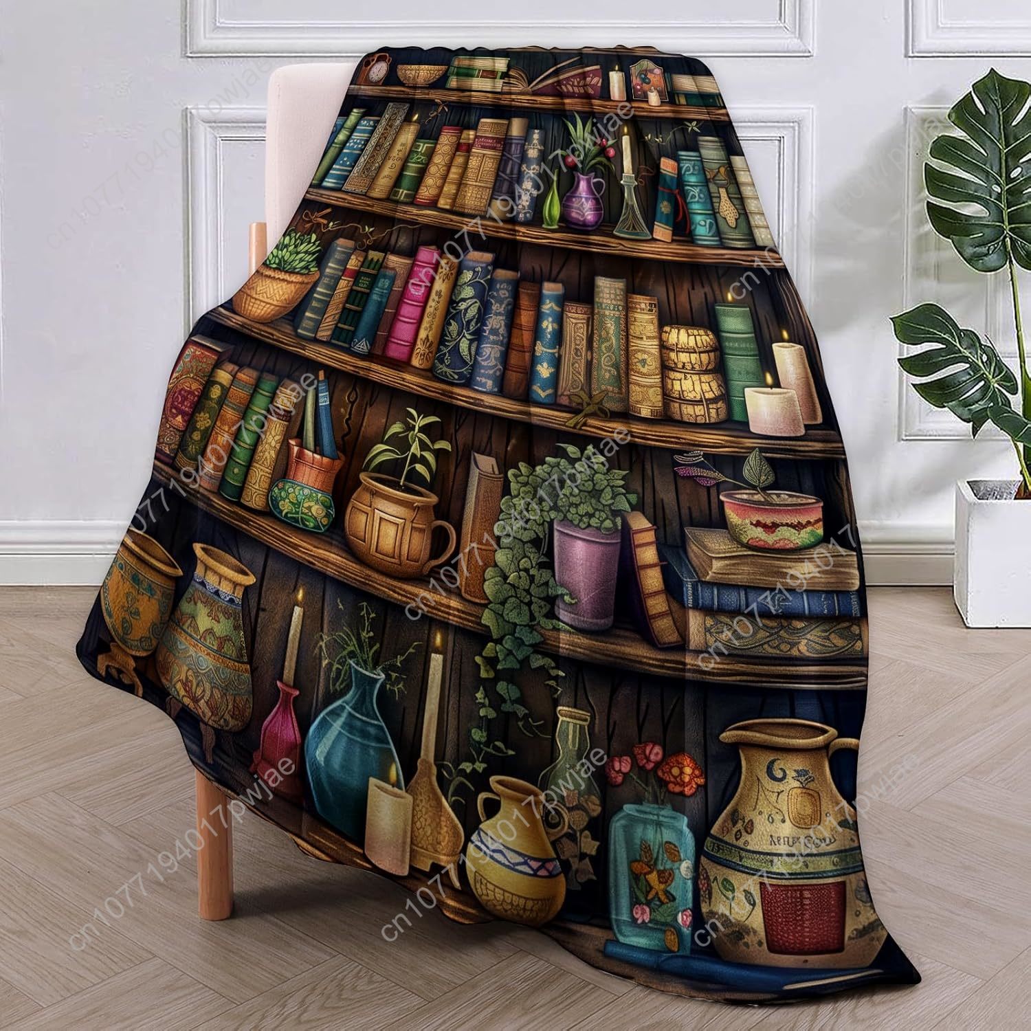 ผ้าห่มลายชั้นวางหนังสือวินเทจ  - Home Textiles Throw บทวิจารณ์และราคา