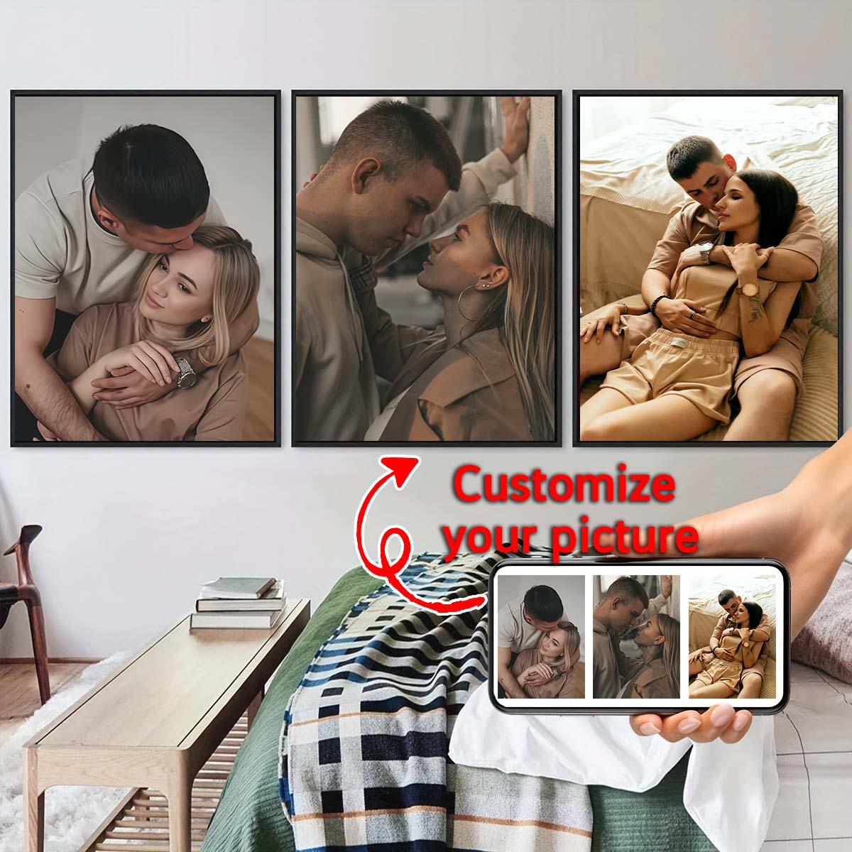 ภาพวาดสีน้ำมันแบบสามชิ้น - กรอ - Textiles For Home บทวิจารณ์และราคา