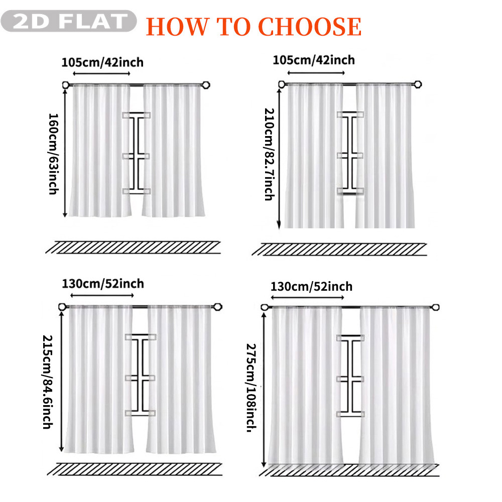 ผ้าม่านโปร่งแสงแบบแบน 2 มิติ 2 - Textiles For Home บทวิจารณ์และราคา