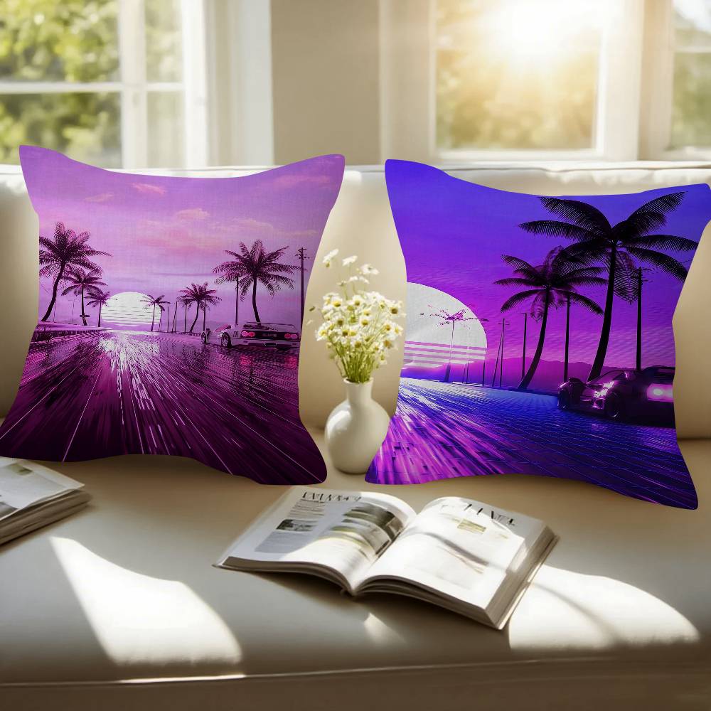นีออนไนท์ซิตี้แลนด์สเคปยุค 80  - Home Textiles City บทวิจารณ์และราคา