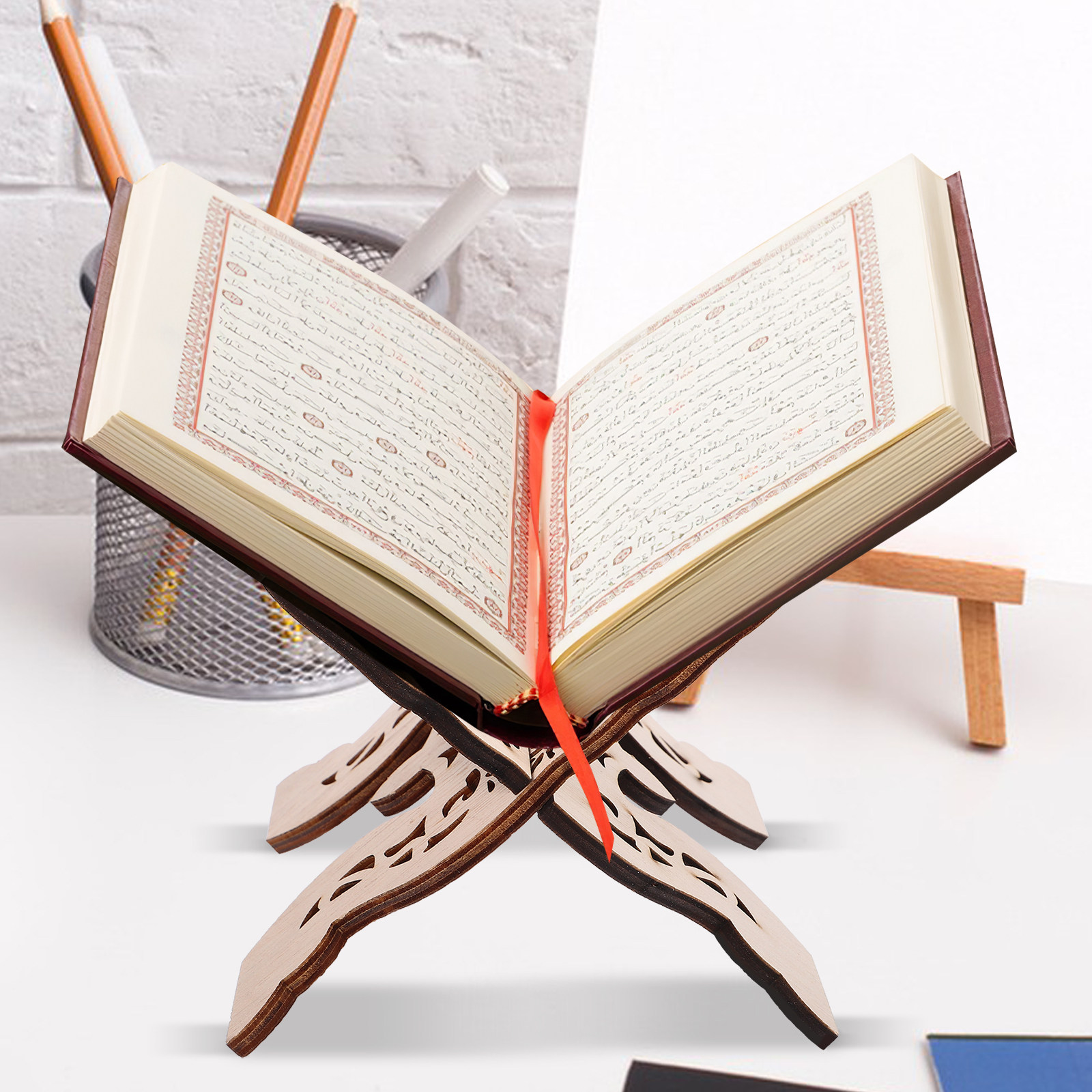 ชั้นวางหนังสือไม้สำหรับอ่านหนั - Home Quran บทวิจารณ์และราคา