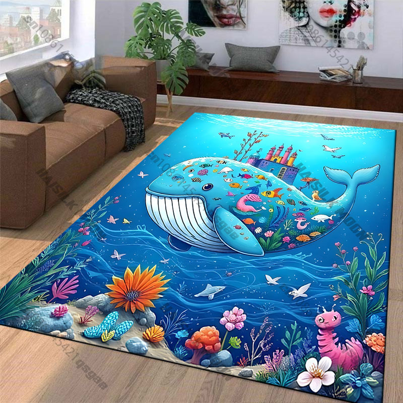 เมืองใต้น้ำที่มีสีสันสดใส พรมโ - Home Textiles City บทวิจารณ์และราคา
