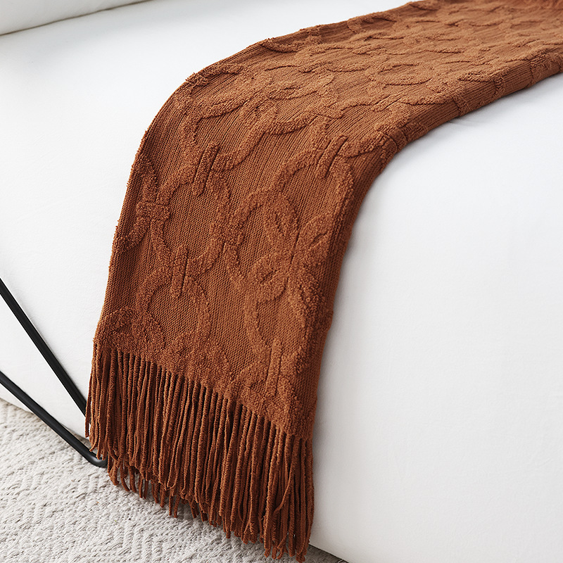 ผ้าคลุมเตียงถักสไตล์นอร์ดิก ผ้ - Home Textiles Throw บทวิจารณ์และราคา