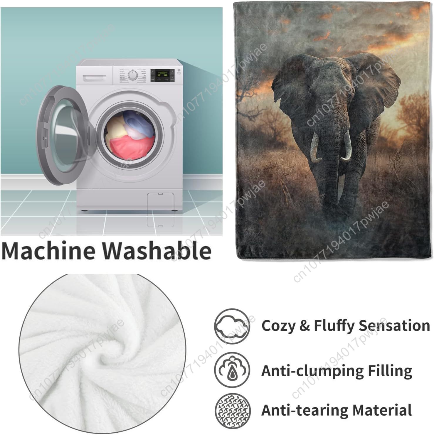 ผ้าห่มขนช้าง ลายธรรมชาติสมจริง - Home Textiles Throw บทวิจารณ์และราคา