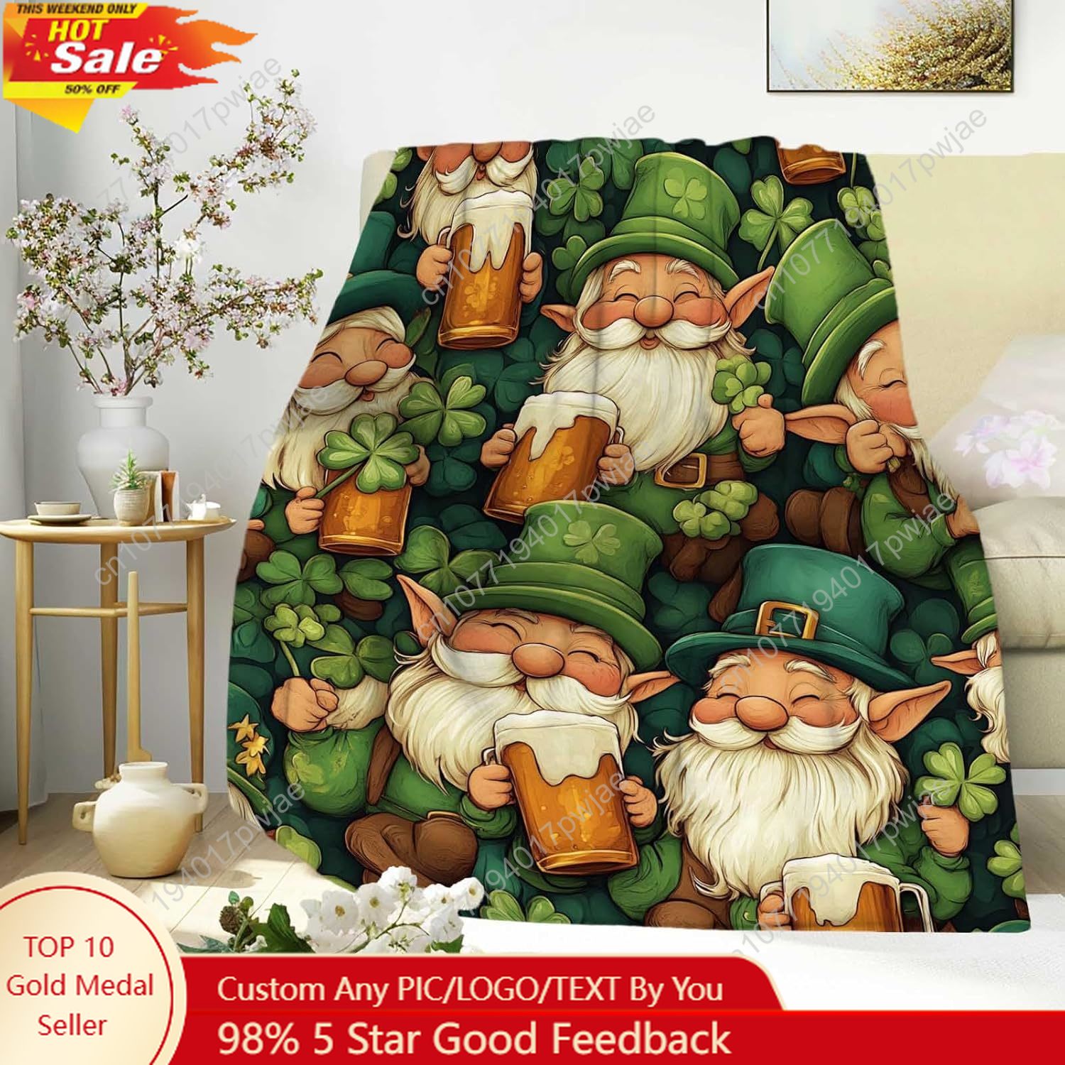 ผ้าห่มลายกู๊ดแมนวันเซนต์แพทริก - Home Textiles Throw บทวิจารณ์และราคา