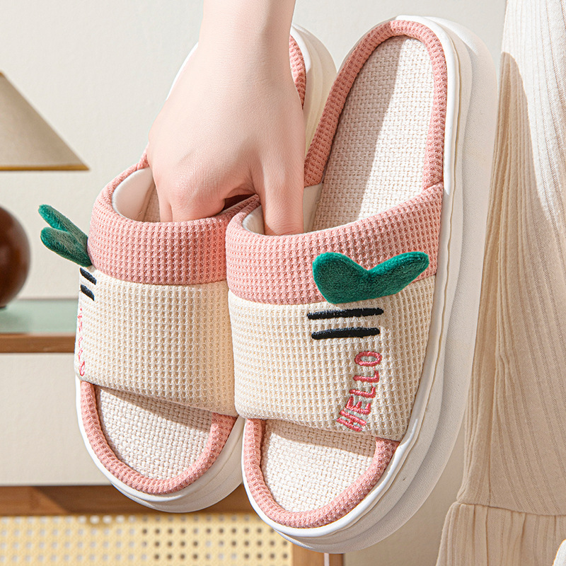 รองเท้าแตะผ้าลินินสไตล์ใหม่สำห - Textiles For Home บทวิจารณ์และราคา