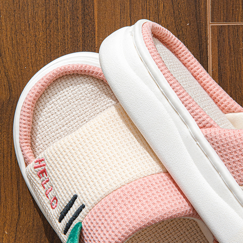 รองเท้าแตะผ้าลินินสไตล์ใหม่สำห - Textiles For Home บทวิจารณ์และราคา