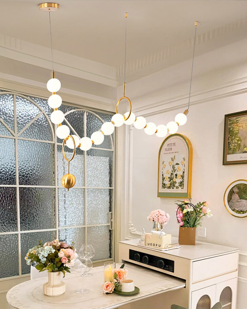 โคมไฟระย้าทรงเม็ดมุกสไตล์ฝรั่ง - Home Textiles France บทวิจารณ์และราคา