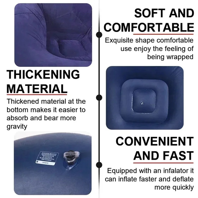 โซฟาเป่าลมขนาดใหญ่ PVC เก้าอี้ - Floor Cushion Pouf บทวิจารณ์และราคา