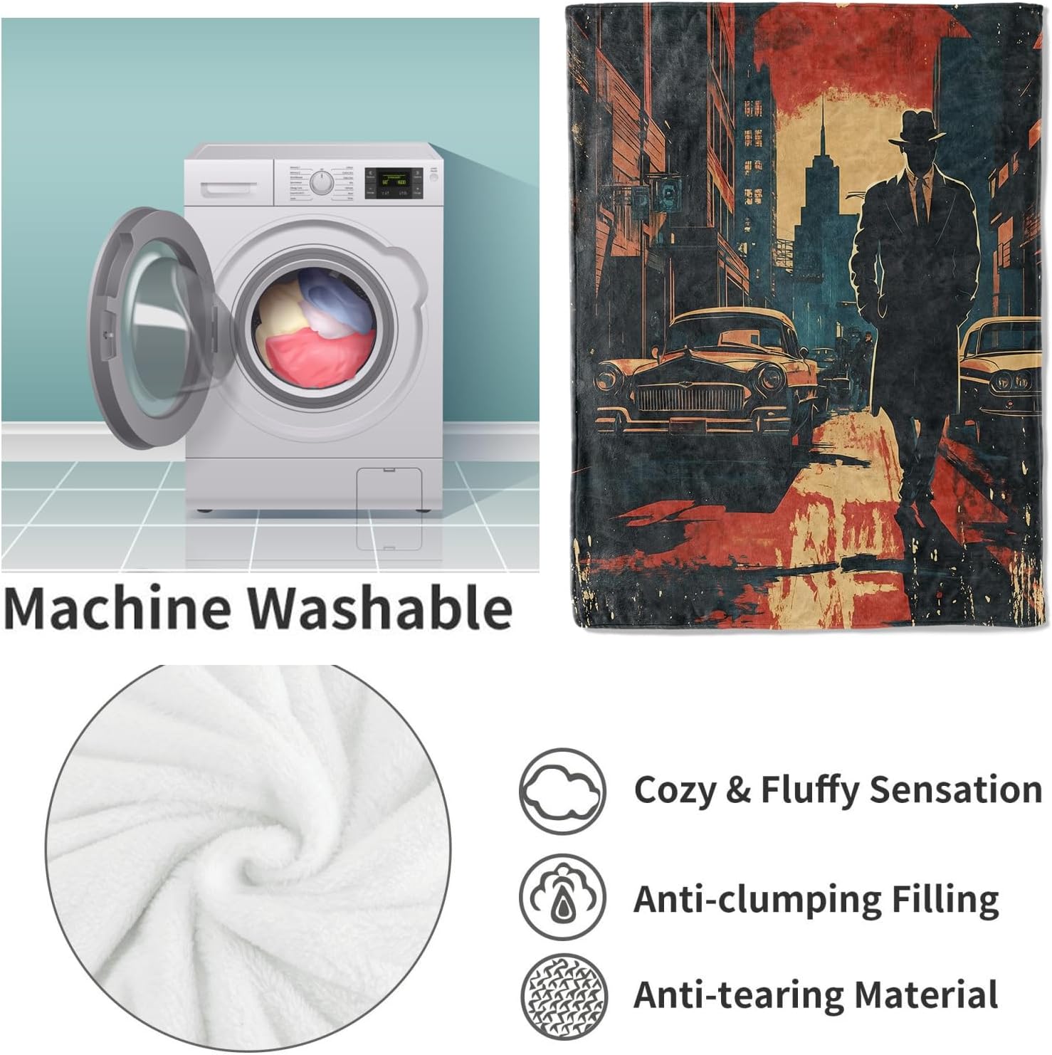 ผ้าห่มนักสืบสีดำ ของขวัญสำหรับ - Home Textiles Throw บทวิจารณ์และราคา