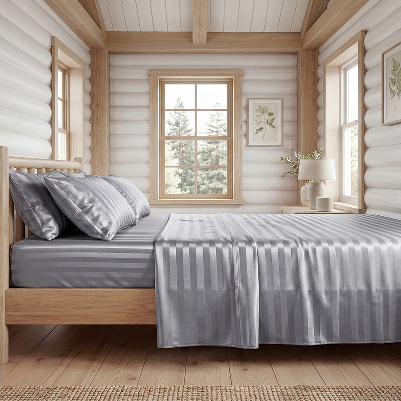 ชุดผ้าปูที่นอนลายทางผ้าซาตินกั - Fitted Sheet Deep บทวิจารณ์และราคา