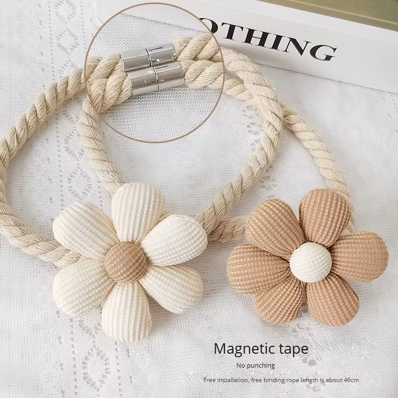 ที่รัดม่านแม่เหล็กลายดอกไม้ 2  - Xt Home Textiles บทวิจารณ์และราคา